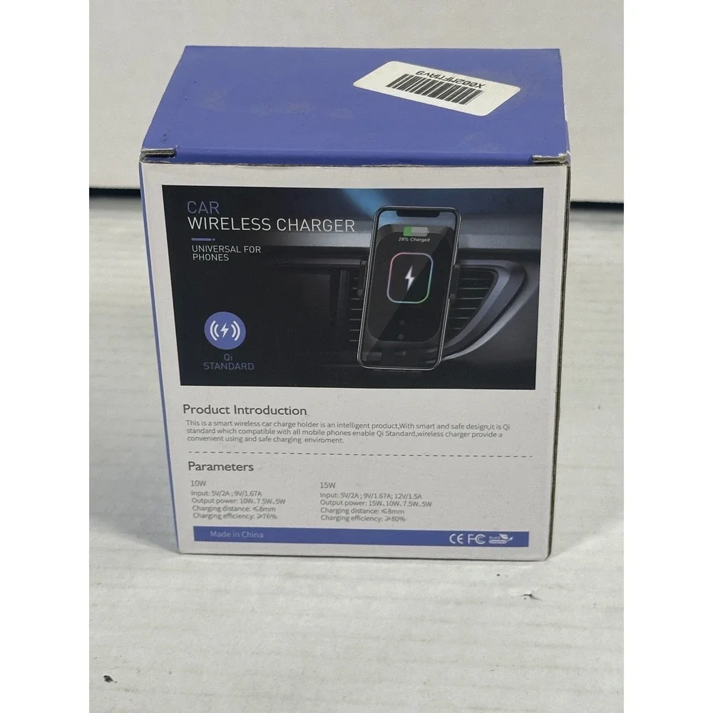 X11 Car Wireless Charger 15W Qi Fast Charging Universal Phone Mount Black New